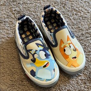 Kids Cartoon Character Slip-On Sneakers - Blue and Orange